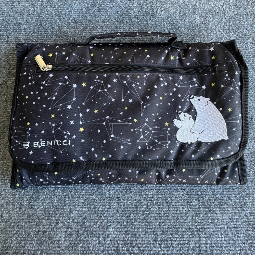 Benicci Portable Diaper Changing Pad Constellation Polar Bear Travel Clutch